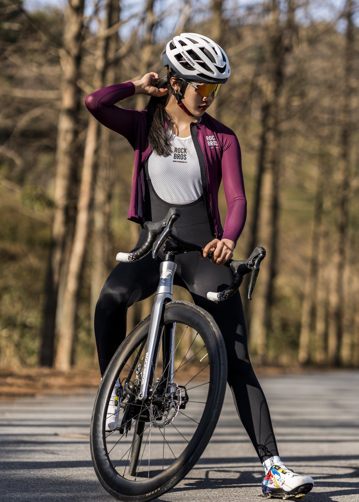 ROCKBROS ROAD TO SKY Spodnie Damskie na Szelkach Getry