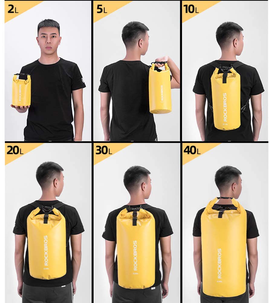 ROCKBROS ROCKBROS Łódź Sucha Torba Wodoodporna z Paskami na Ramiona Plecak Kajakarstwo Pływanie Kemping Raftowanie do Sportów Wodnych, Plaży, Żeglarstwo Outdoor 2 L/5 L/10 L/20 L/30 L/40 L Plecaki