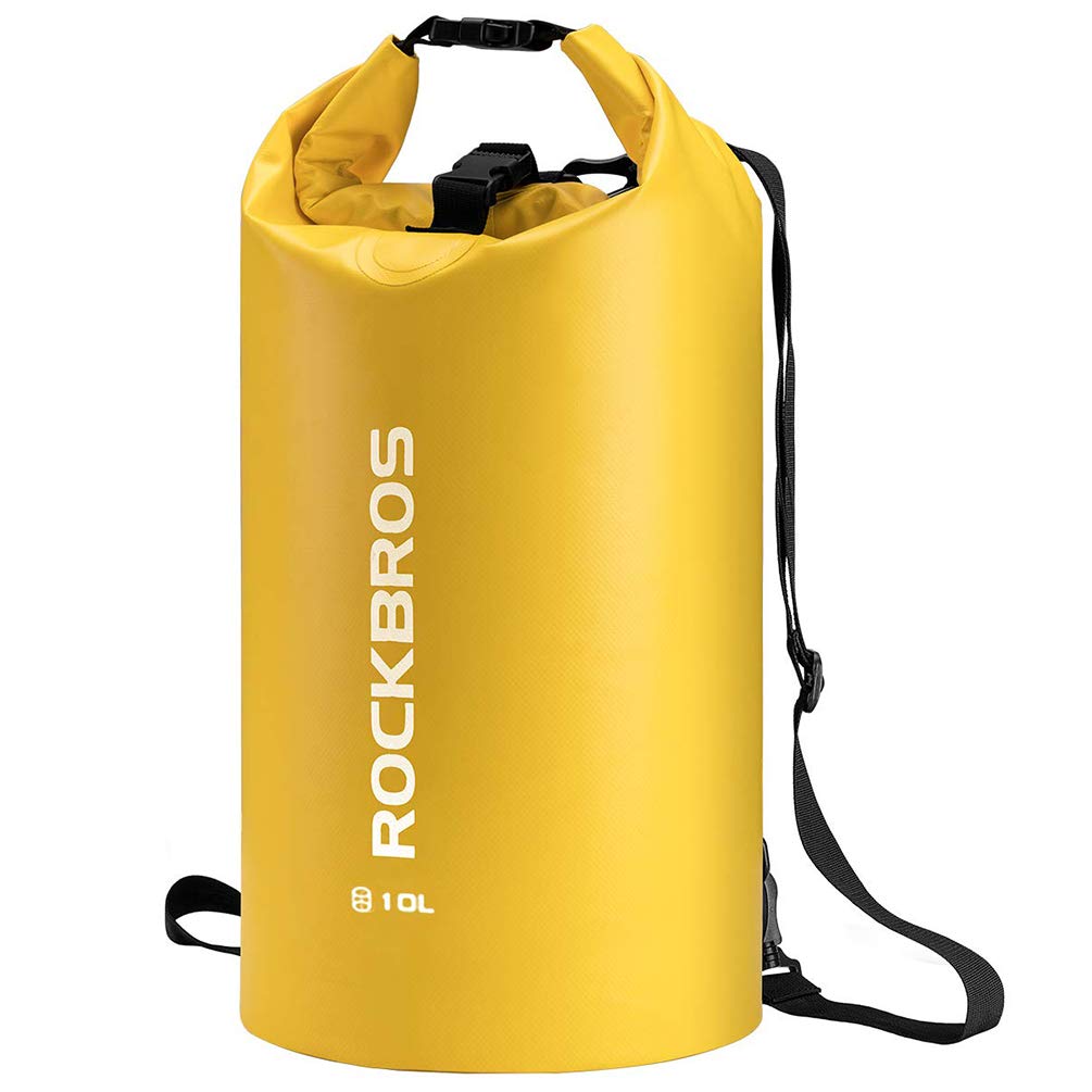 ROCKBROS ROCKBROS Łódź Sucha Torba Wodoodporna z Paskami na Ramiona Plecak Kajakarstwo Pływanie Kemping Raftowanie do Sportów Wodnych, Plaży, Żeglarstwo Outdoor 2 L/5 L/10 L/20 L/30 L/40 L PlecakiŻółty 5L