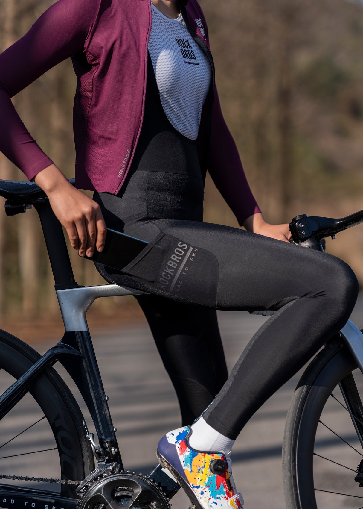 ROCKBROS ROAD TO SKY Spodnie Damskie na Szelkach Getry