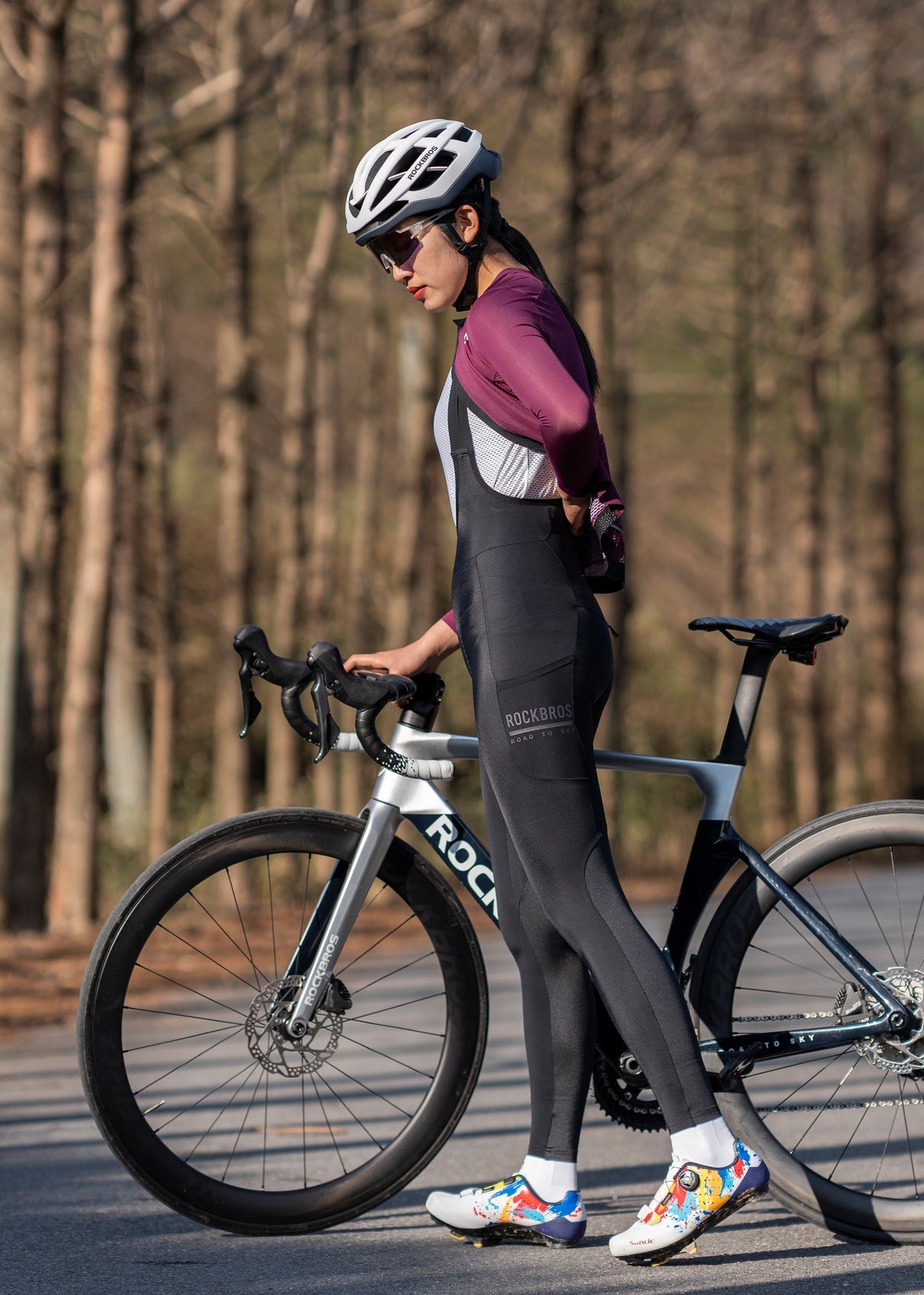 ROCKBROS ROAD TO SKY Spodnie Damskie na Szelkach Getry