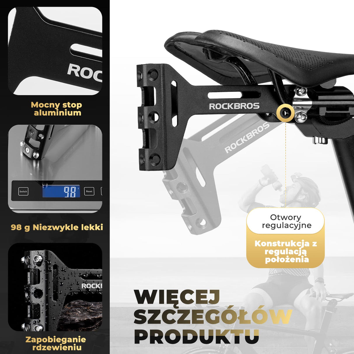 ROCKBROS Adapter Uchwytu na Bidon Rowerowy Żelazny Uchwyty na bidon