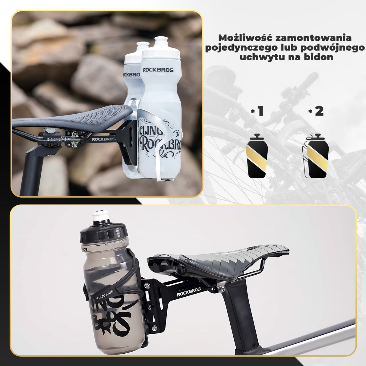 ROCKBROS Adapter Uchwytu na Bidon Rowerowy Żelazny Uchwyty na bidon