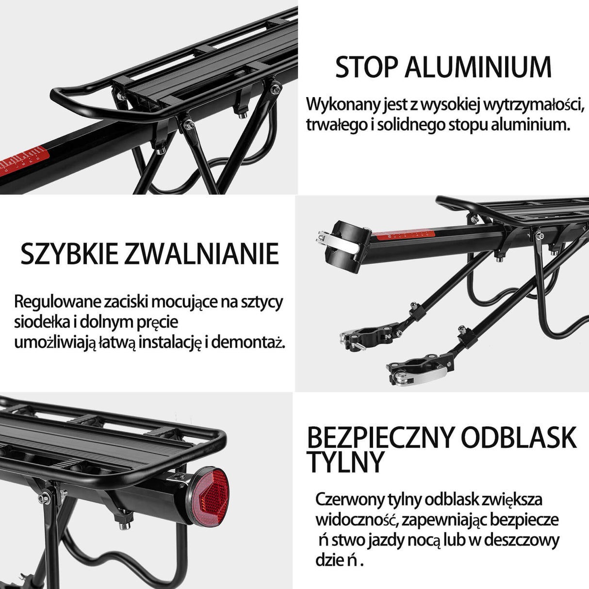 ROCKBROS Bagażnik Tylny Typu Rura Podsiodłowa Szybkozłączka -HJ1009 Bagażniki