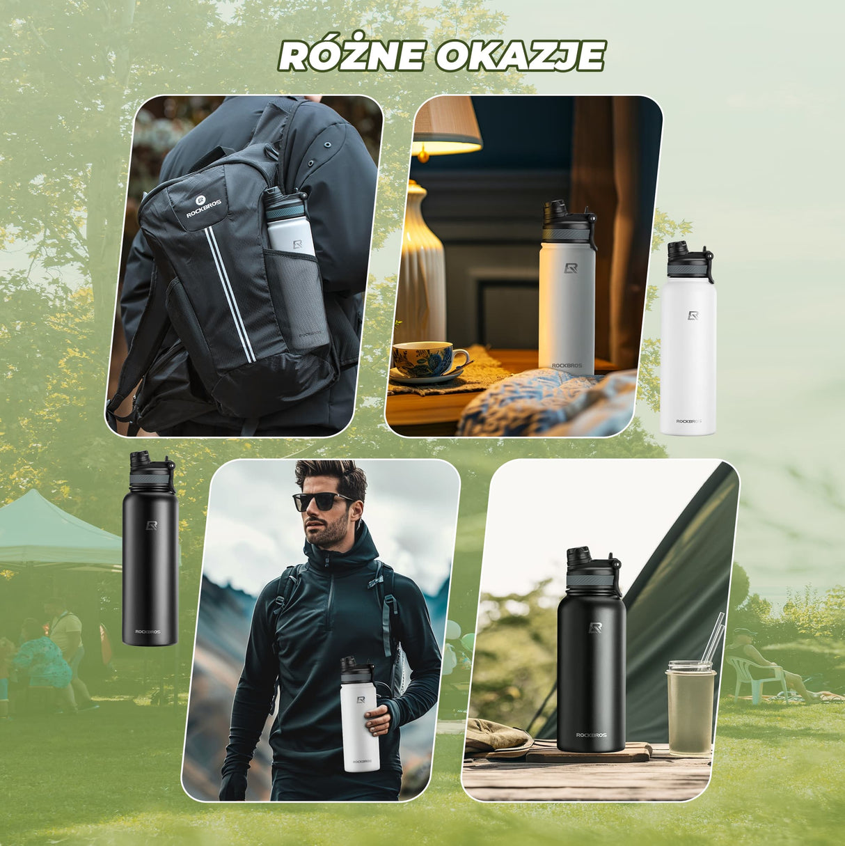 ROCKBROS Kubek Termiczny ze Stali Nierdzewnej o Różnych Pojemnościach Bidony