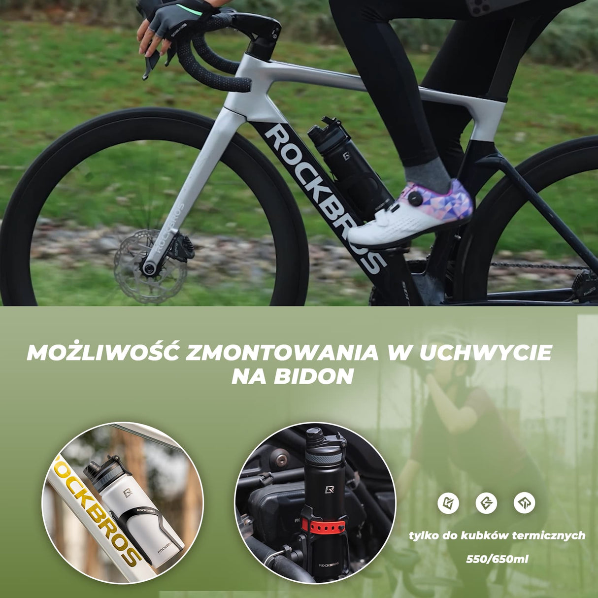 ROCKBROS Kubek Termiczny ze Stali Nierdzewnej o Różnych Pojemnościach Bidony