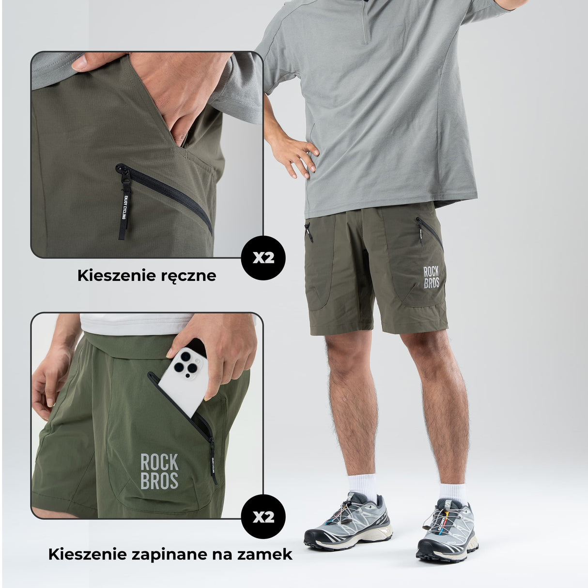 ROCKBROS Męskie Szorty Sportowe Innowacyjny Pasek Magnetyczny-YDDK015 Spodenki