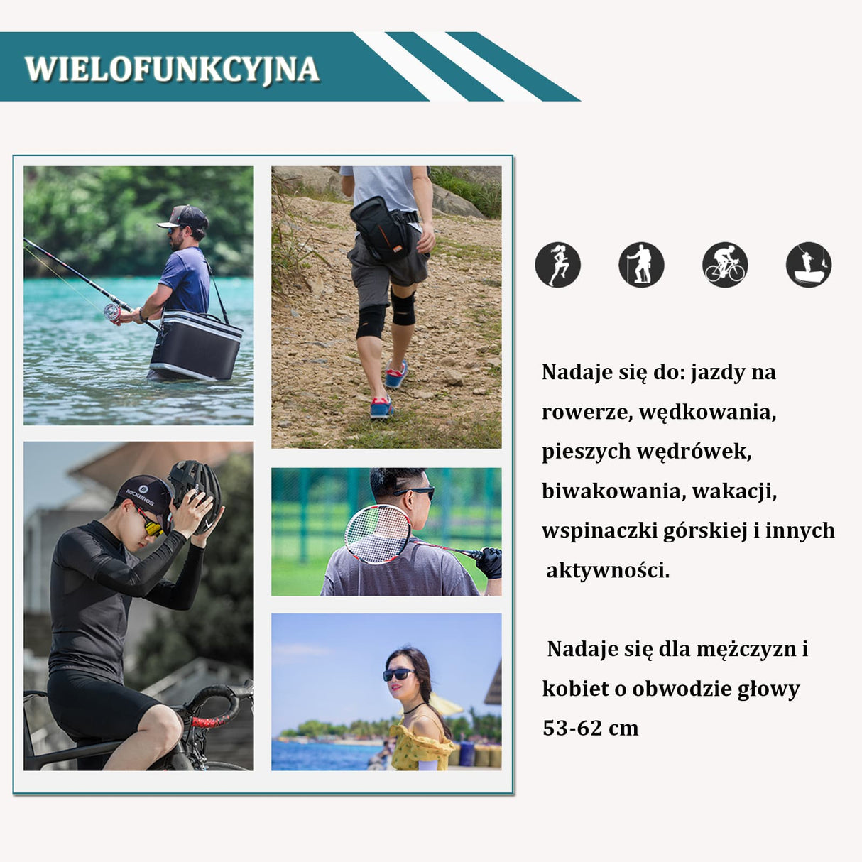 Czapka Rowerowa Pod Kask Z Ochroną UV i Odprowadzaniem Potu