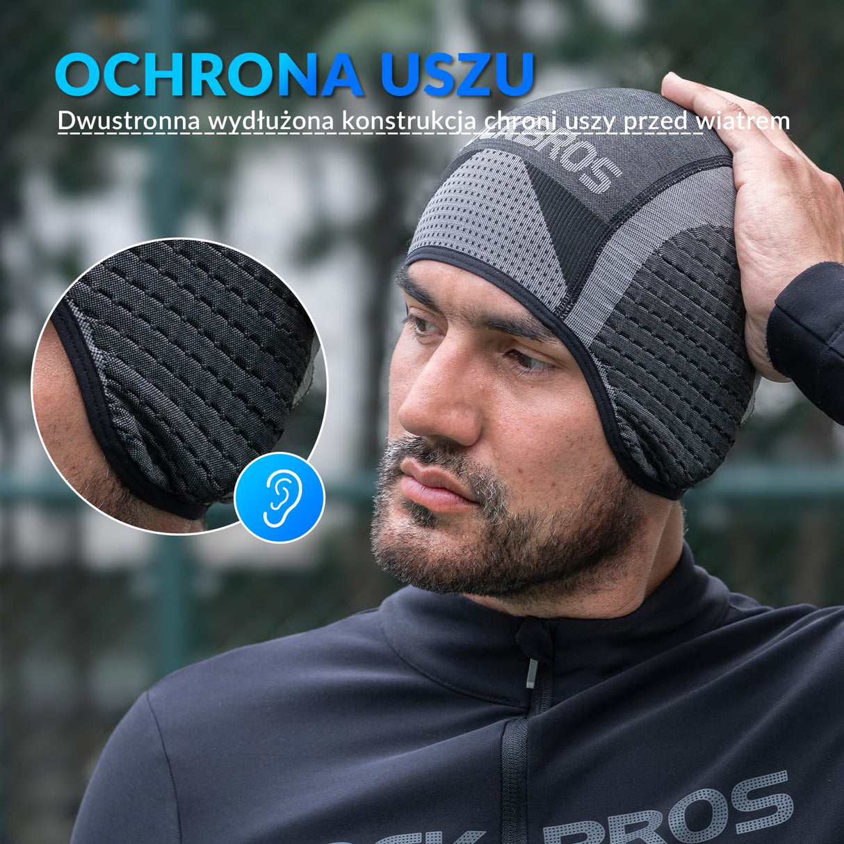 ROCKBROS Czapka Zimowa Rowerowa Nosić Pod Kaskiem -YPP068 Czapki