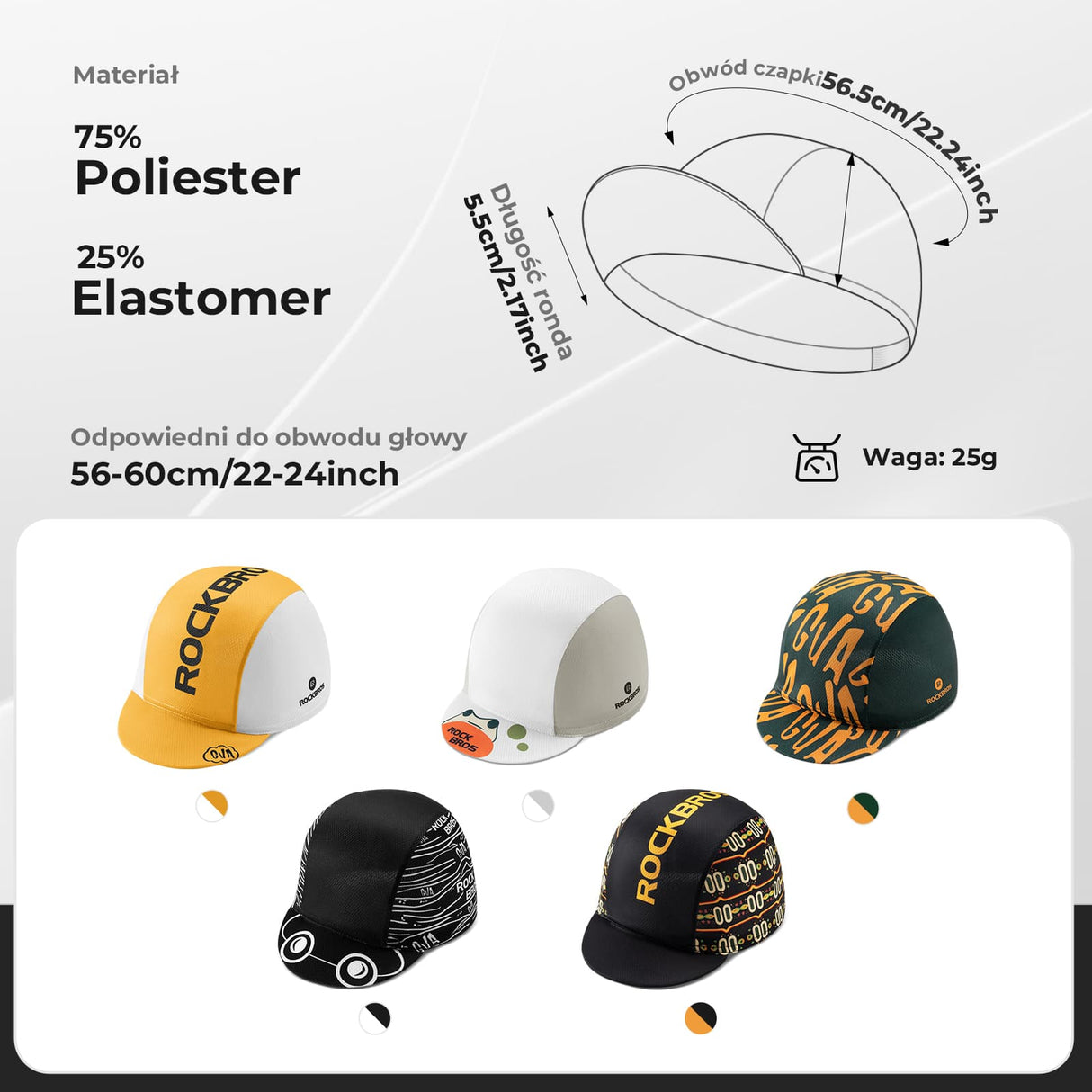 Czapki Rowerowa Lekka i Odporna na Pot-M002-3