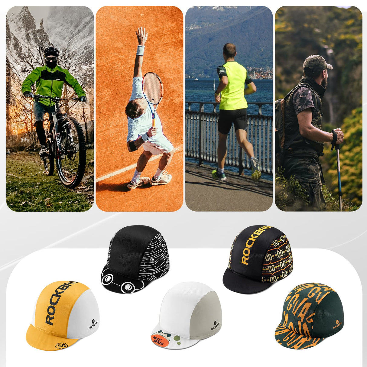 ROCKBROS Czapki Rowerowa Lekka i Odporna na Pot-M002-3 Czapki