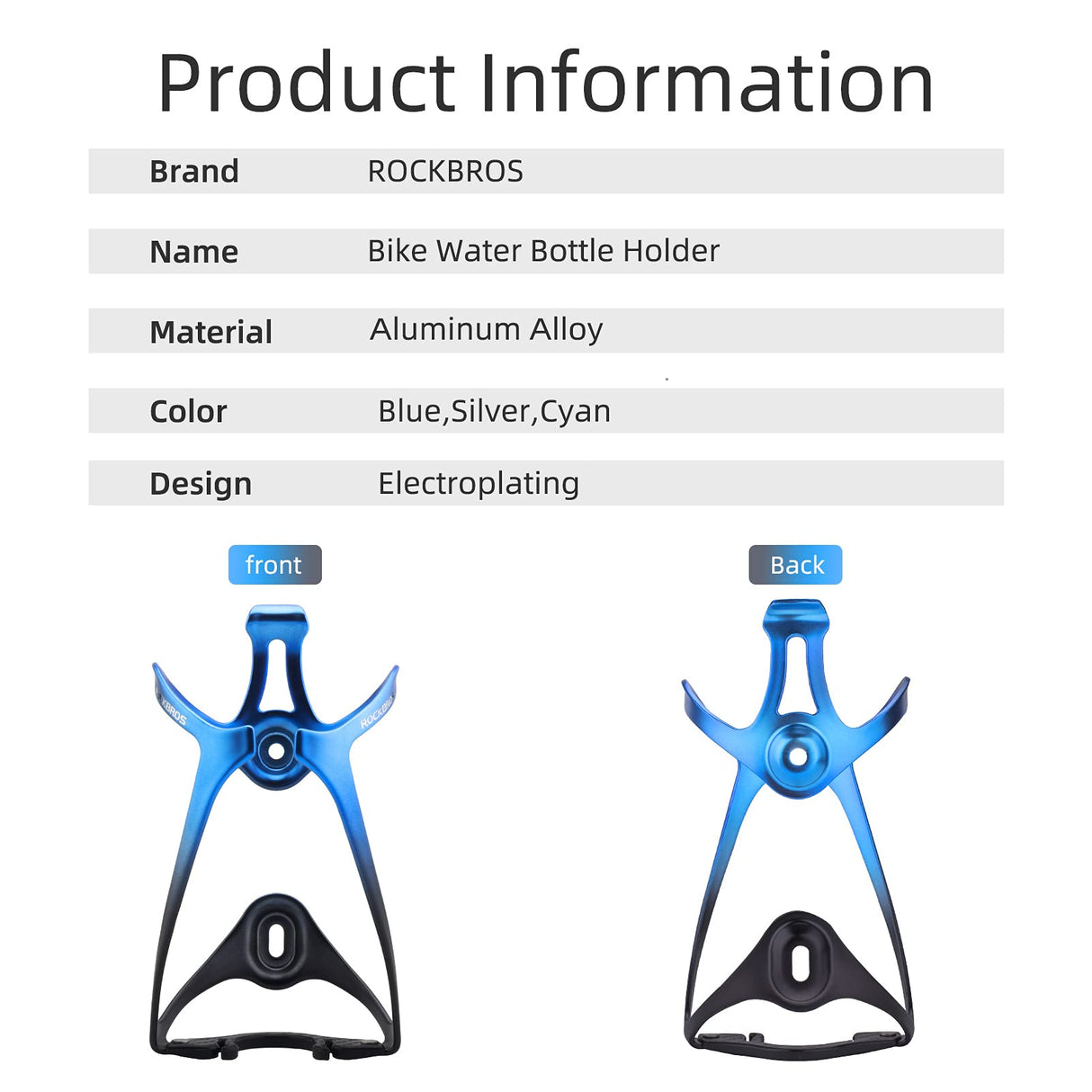 ROCKBROS ROCKBROS Koszyk na Bidon Rowerowy Koszyk na Bidon Aluminiowy Koszyk na Bidon Lekki Mocny na Rower Elektryczny, MTB, Rower Wyścigowy-W09 Uchwyty na bidon