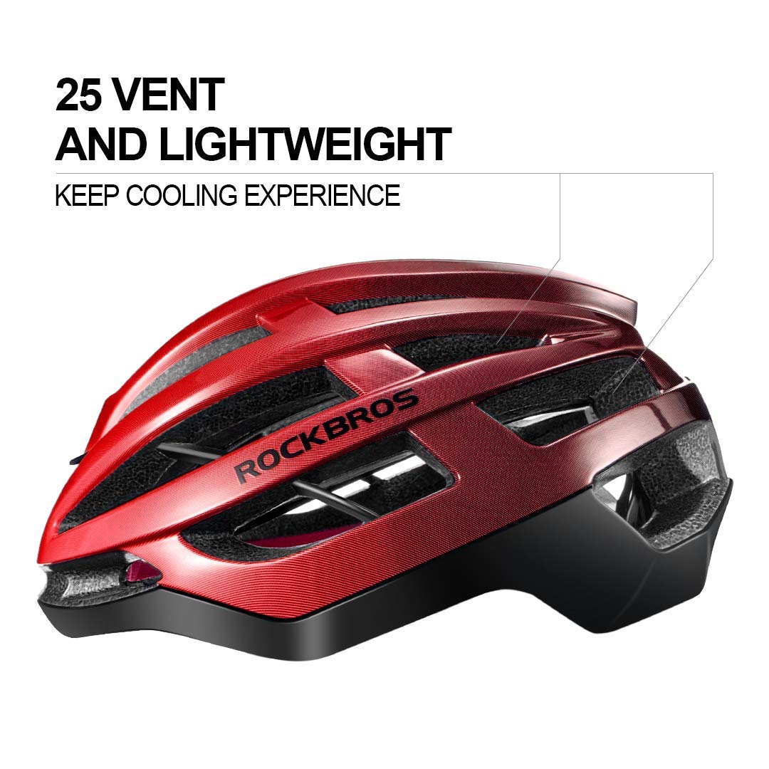 ROCKBROS ROCKBROS Kask Kolarski Gradientowy dla Mężczyzn Kobiet Bezpieczny Standardowy Kask Rowerowy Lekki Regulowany Oddychający Odblaskowy Kask Rowerowy Góra i Droga L (58-63 cm) Kaski
