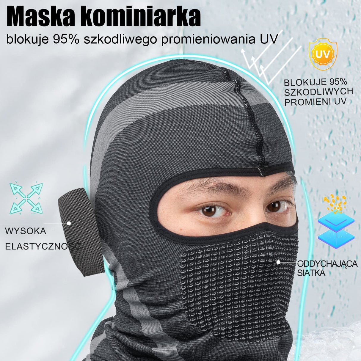 ROCKBROS Dzianinowe Kominiarka Zapewniające Ochronę i Ciepło Zimą -YPP070 Kominiarki