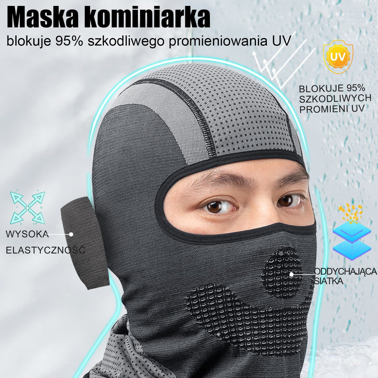 ROCKBROS Dzianinowe Kominiarka Zapewniające Ochronę i Ciepło Zimą -YPP070 Kominiarki