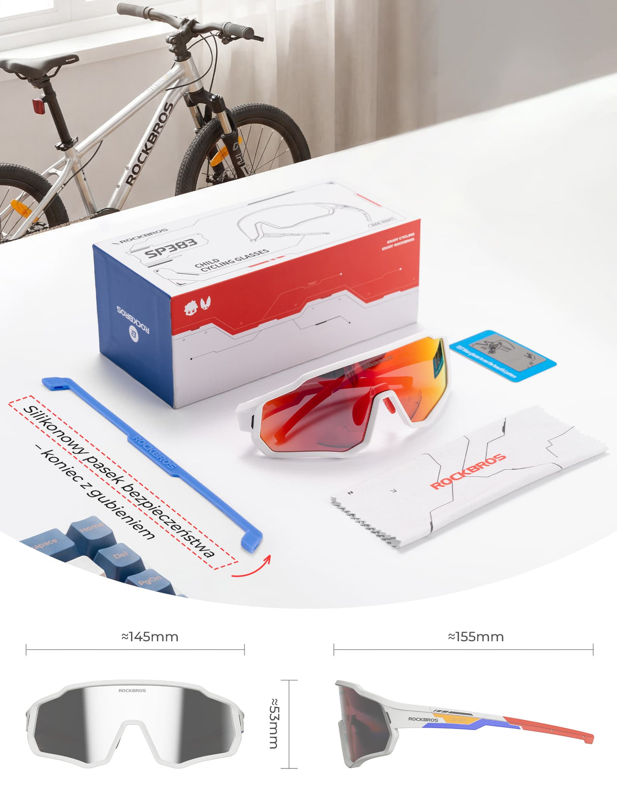 ROCKBROS Dziecięce Okulary Sportowe Inteligentna Ochrona Wzroku i Komfort-SP383 Okulary i gogle