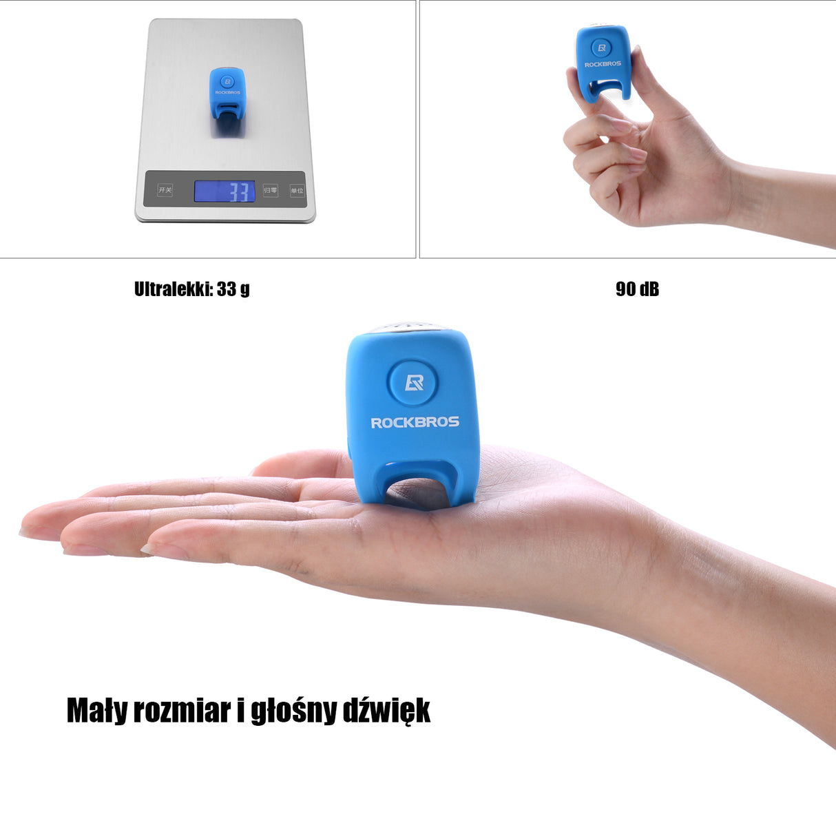 ROCKBROS Dzwonek Rowerowy Elektroniczny 90 Decybeli Dzwonki