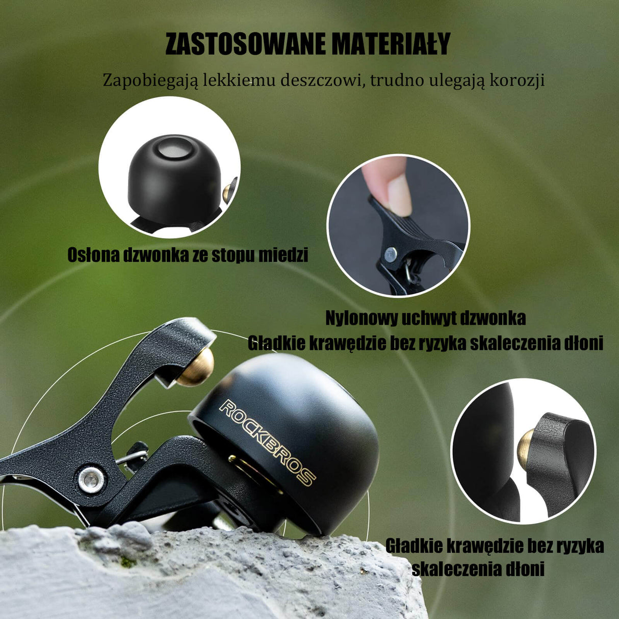 ROCKBROS Dzwonki Miniaturowy Rowerowy ze Stopu Miedzi -2023-1A Dzwonki