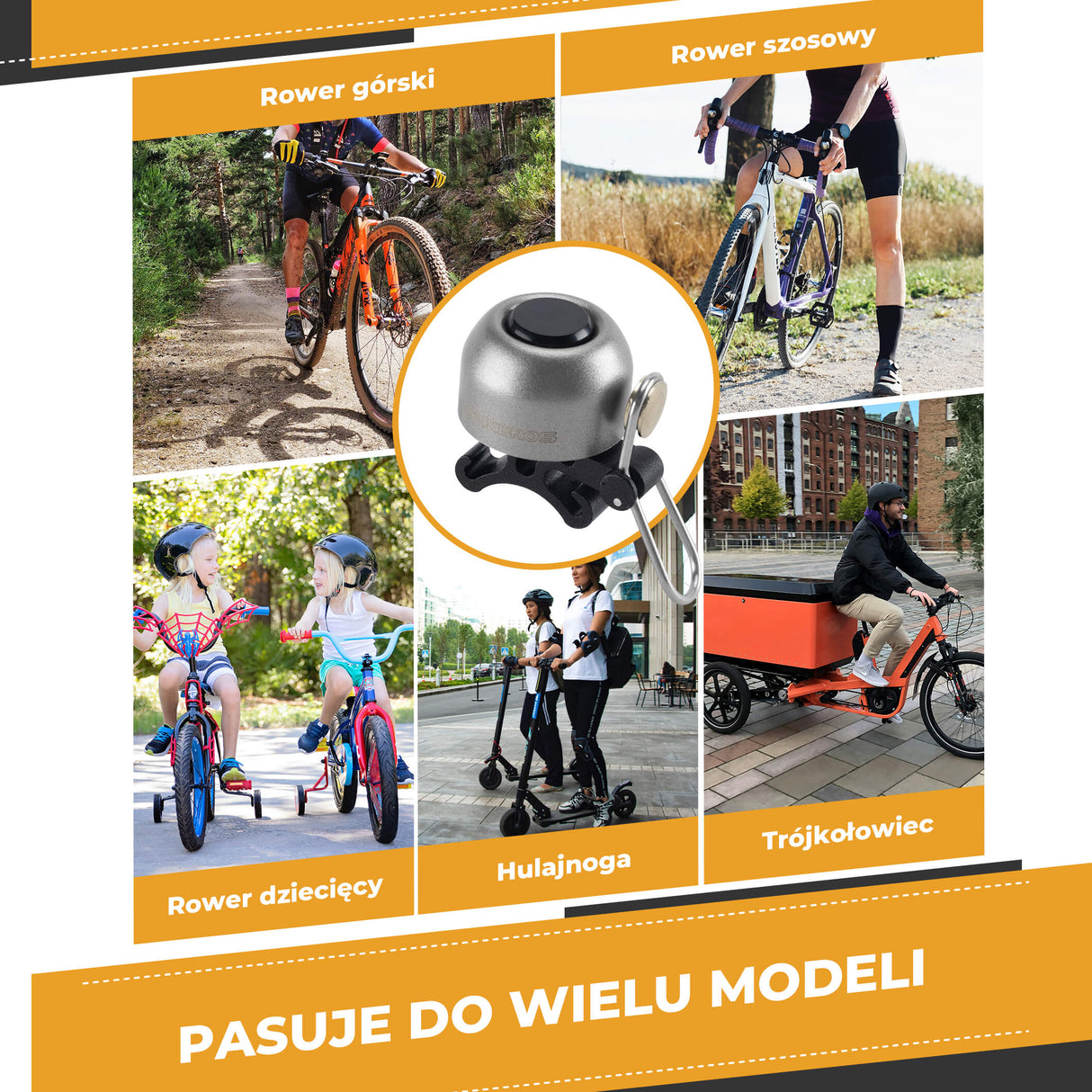 ROCKBROS Dzwonki Rowerowy Pasujący do Kierownic 22-34 mm -2024-1A Dzwonki