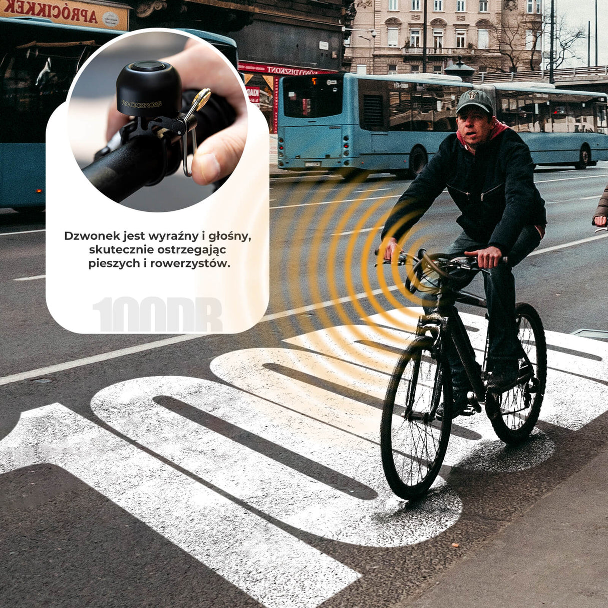 ROCKBROS Dzwonki Rowerowy Pasujący do Kierownic 22-34 mm -2024-1A Dzwonki