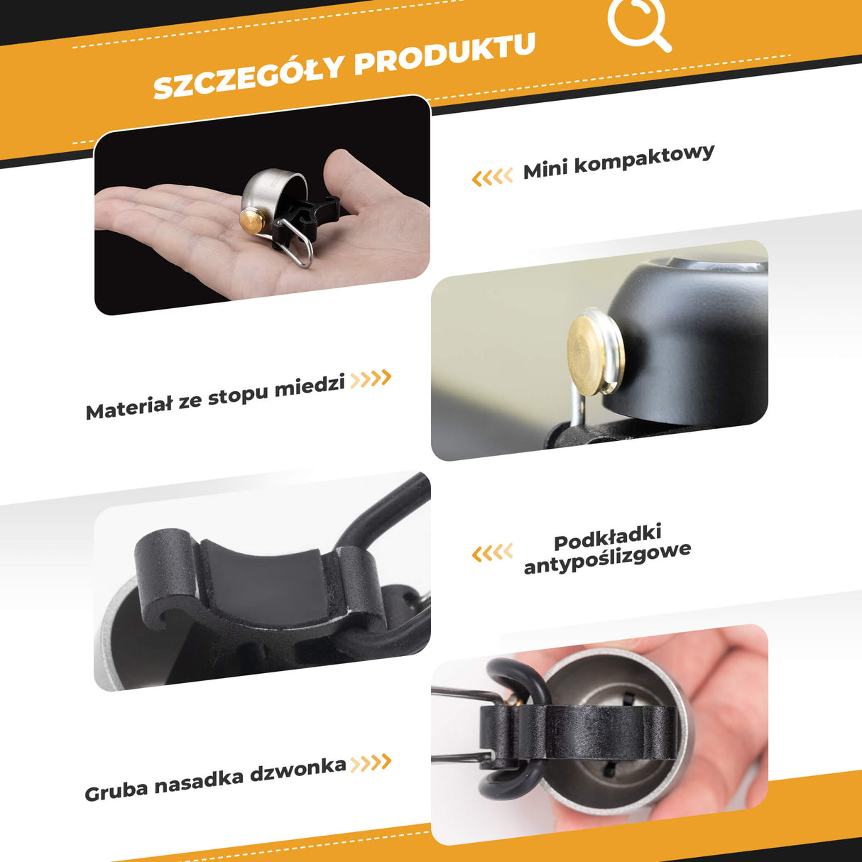 ROCKBROS Dzwonki Rowerowy Pasujący do Kierownic 22-34 mm -2024-1A Dzwonki