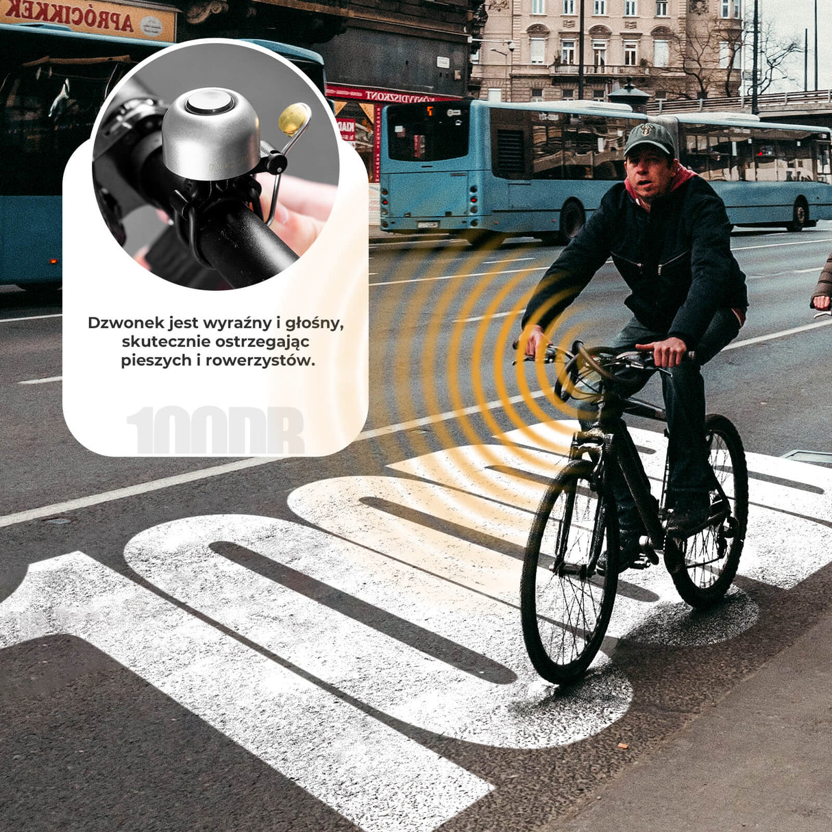 ROCKBROS Dzwonki Rowerowy Pasujący do Kierownic 22-34 mm -2024-1A Dzwonki