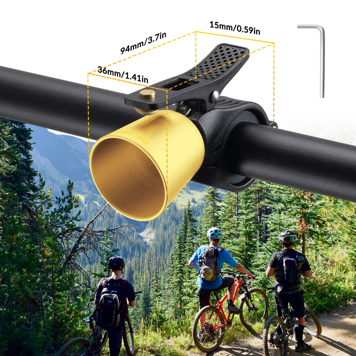 ROCKBROS Dzwonki Rowerowy Wykonane Z Miedzi Lekkie -2022-1B Dzwonki