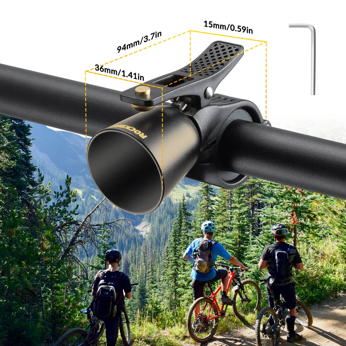 ROCKBROS Dzwonki Rowerowy Wykonane Z Miedzi Lekkie -2022-1B Dzwonki