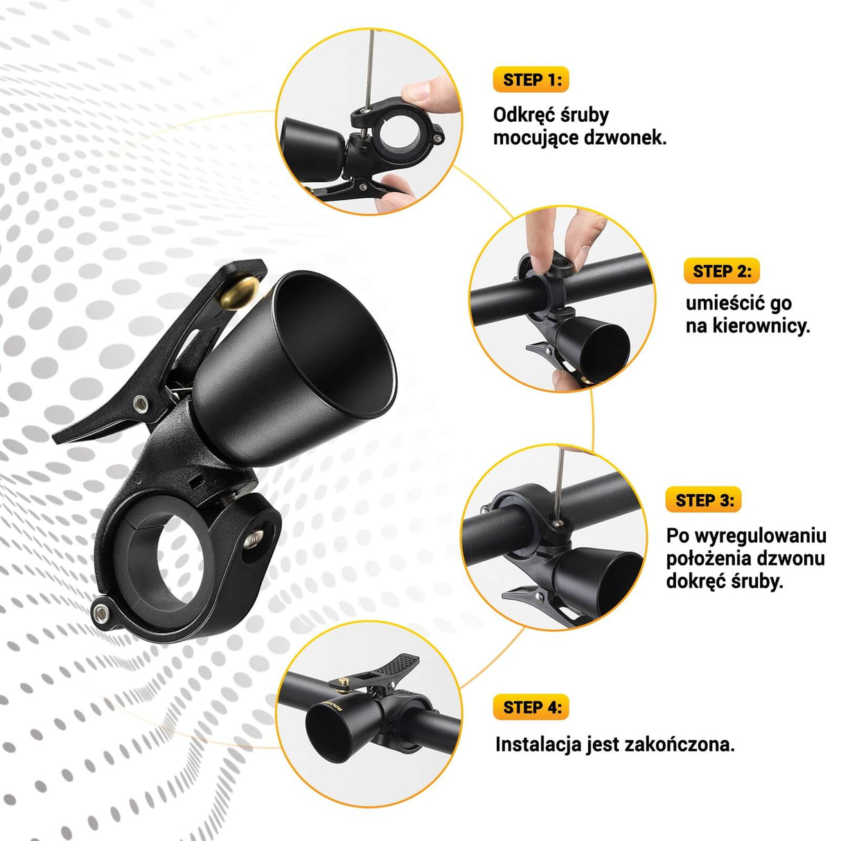 ROCKBROS Dzwonki Rowerowy Wykonane Z Miedzi Lekkie -2022-1B Dzwonki