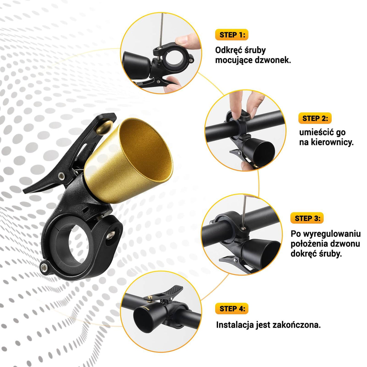 ROCKBROS Dzwonki Rowerowy Wykonane Z Miedzi Lekkie -2022-1B Dzwonki