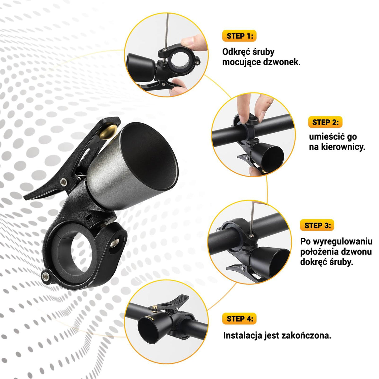 ROCKBROS Dzwonki Rowerowy Wykonane Z Miedzi Lekkie -2022-1B Dzwonki