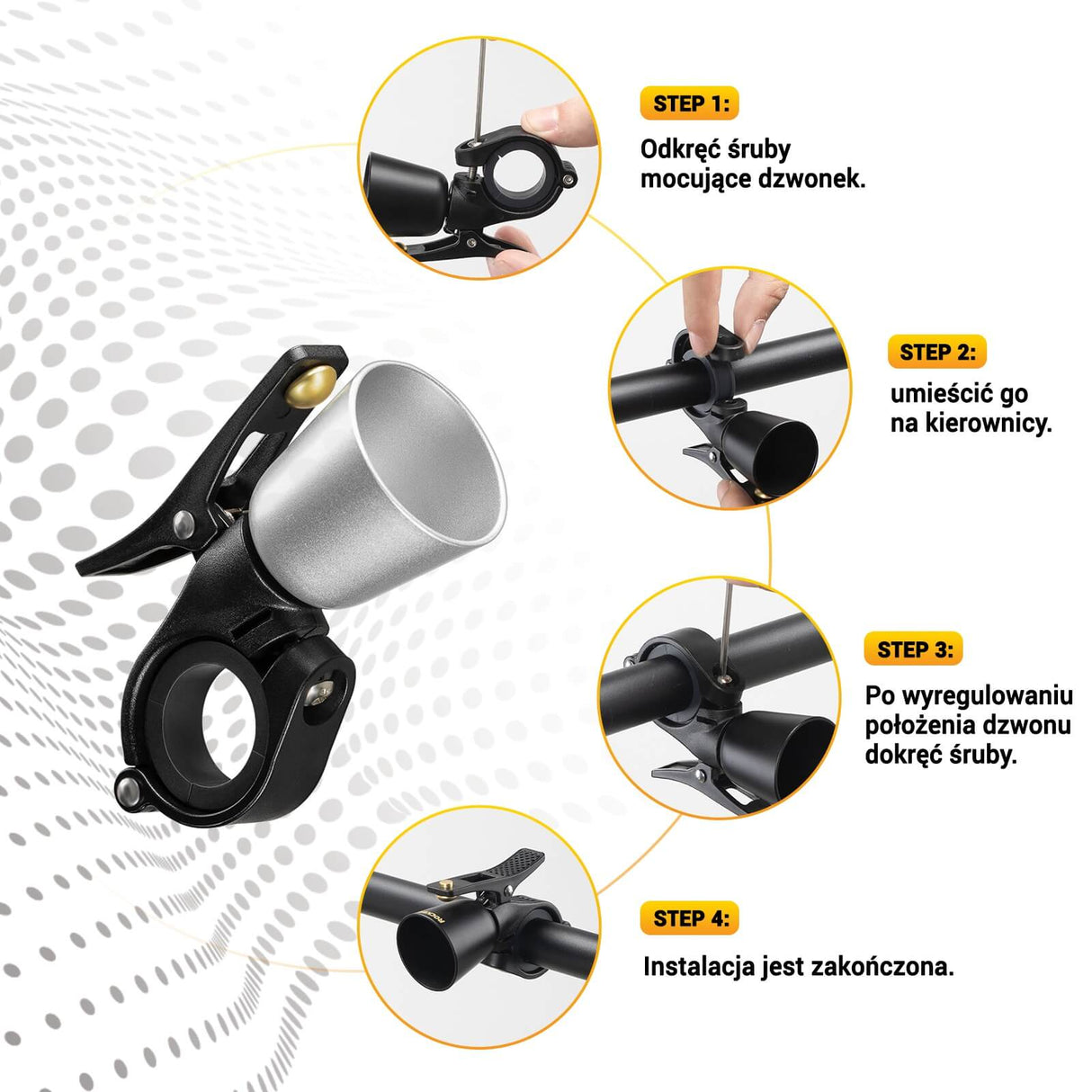 ROCKBROS Dzwonki Rowerowy Wykonane Z Miedzi Lekkie -2022-1B Dzwonki