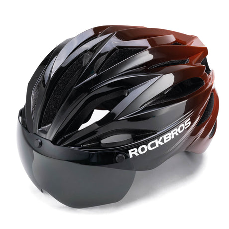 ROCKBROS Kask Rowerowy Dla Dorosłych z Goglami Zmieniającymi Kolor -TT-36 KaskiCiemny brąz