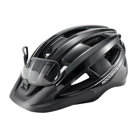ROCKBROS Kask Rowerowy z Okularami Fotochromowymi i Światłem Tylnym -ZK-013L KaskiCzarny
