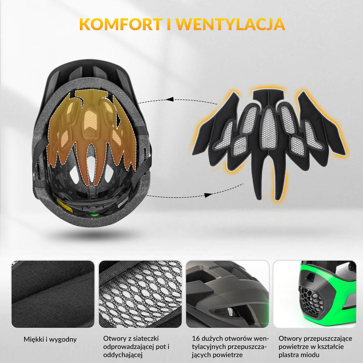 ROCKBROS Kaski Dziecięcy Rowerowy Lekki i Regulowany -TS-61 Kaski