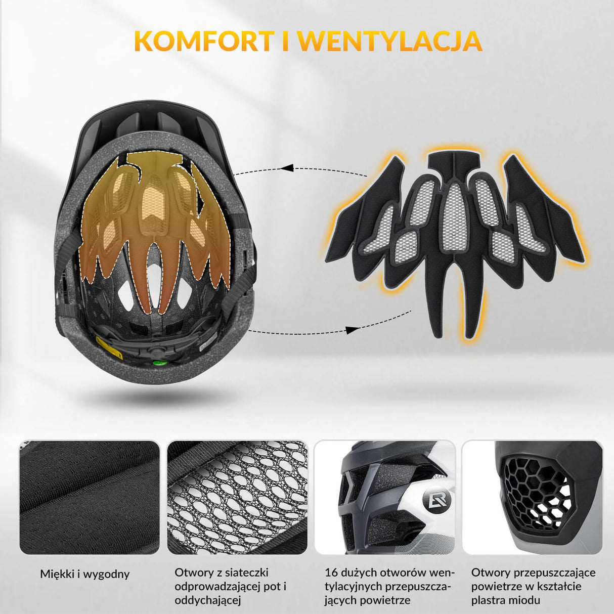 ROCKBROS Kaski Dziecięcy Rowerowy Lekki i Regulowany -TS-61 Kaski