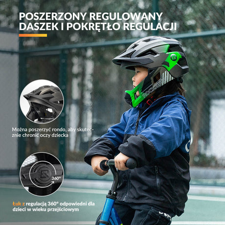 ROCKBROS Kaski Dziecięcy Rowerowy Lekki i Regulowany -TS-61 Kaski