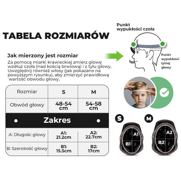 ROCKBROS Kaski Dziecięcy Rowerowy Lekki i Regulowany -TS-61 Kaski