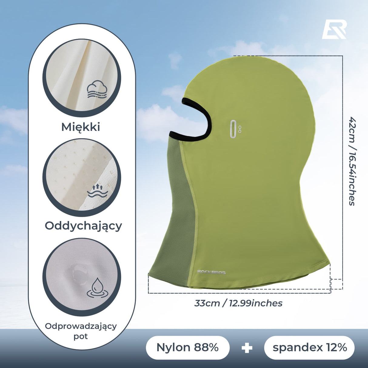 ROCKBROS Kominiarka Letnia z Jedwabiu Lodowego -LF70878 Kominiarki