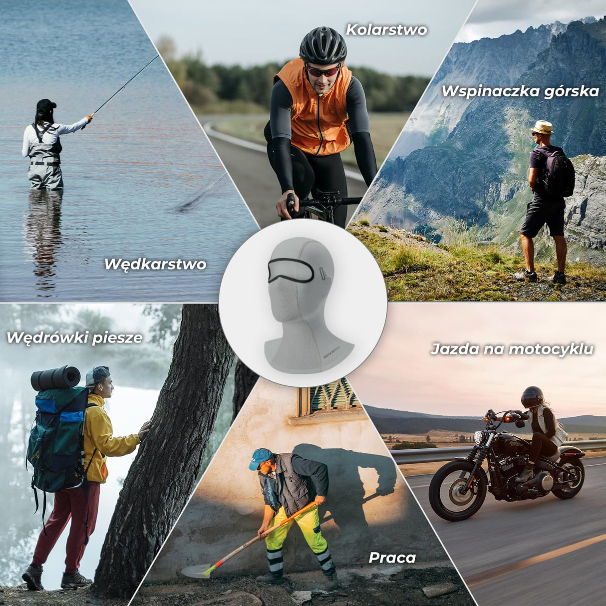 ROCKBROS Kominiarka Letnia z Jedwabiu Lodowego -LF70878 Kominiarki