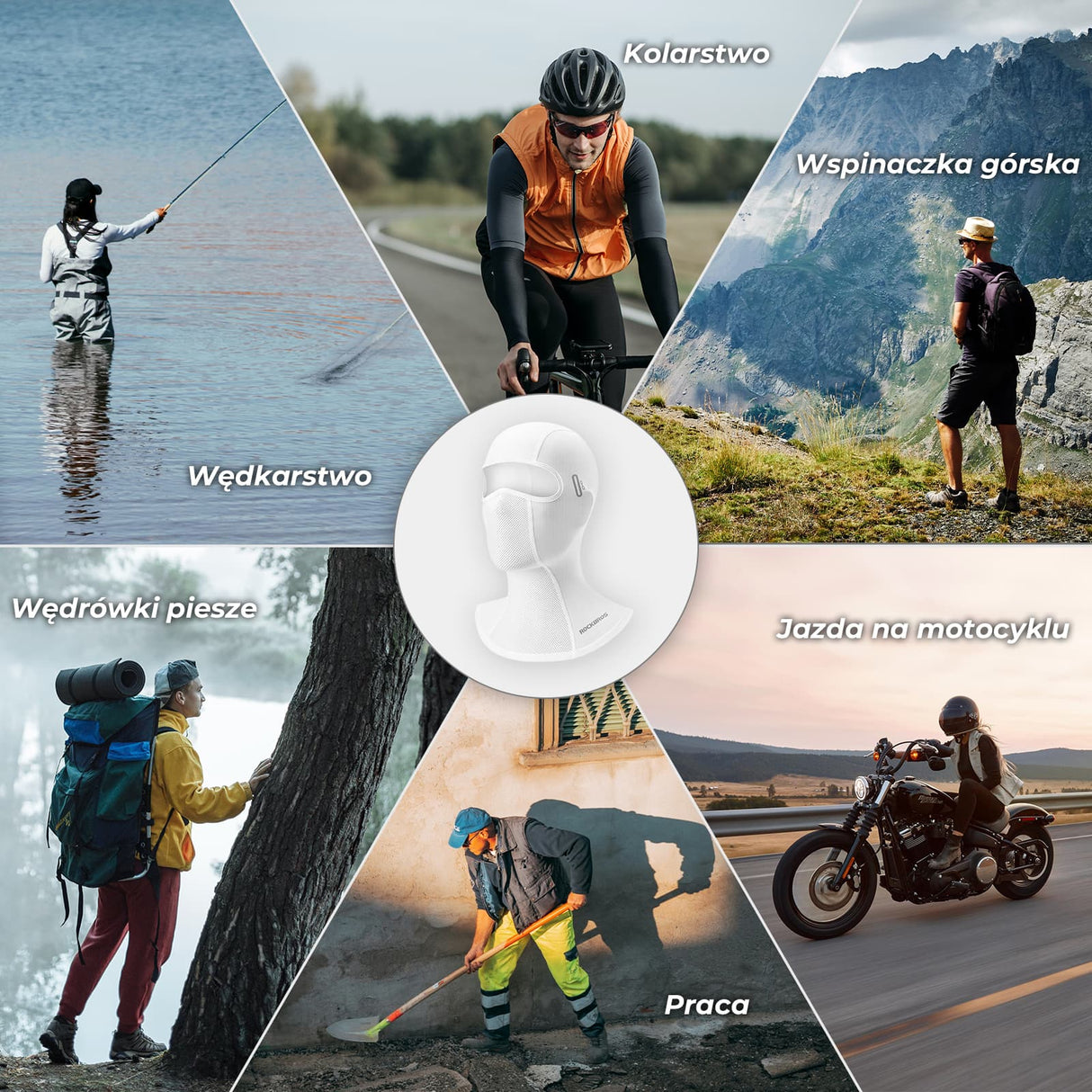 ROCKBROS Kominiarka Letnia z Jedwabiu Lodowego -LF70878 Kominiarki