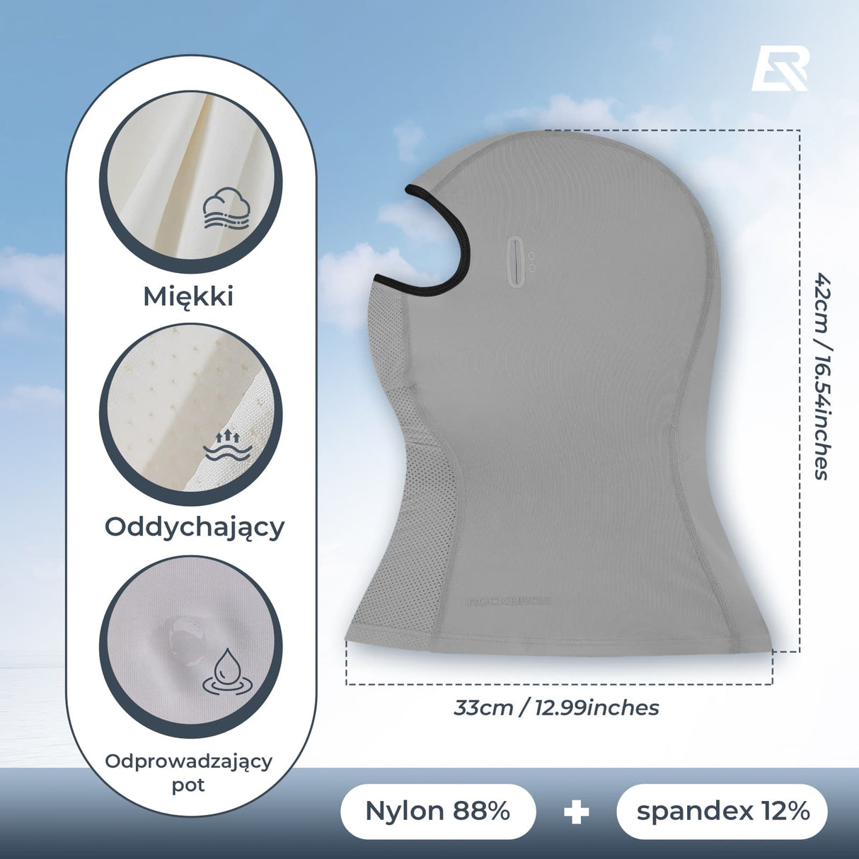 ROCKBROS Kominiarka Letnia z Jedwabiu Lodowego -LF70878 Kominiarki