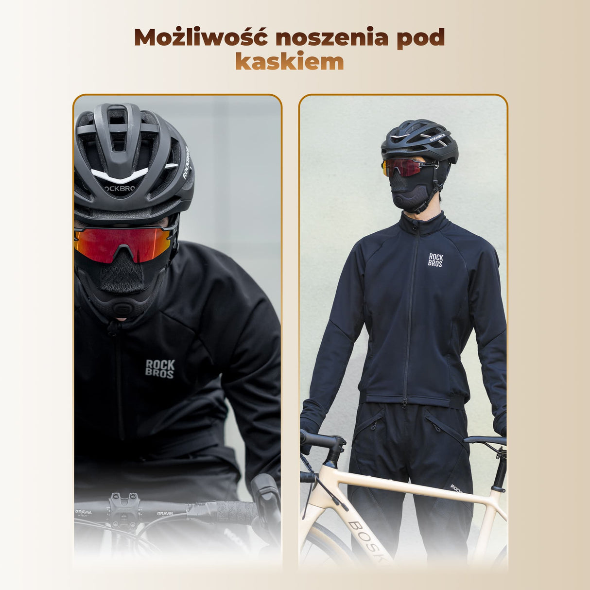 ROCKBROS Kominiarka Rowerowa Ocieplana Ochronna Pełne Zakrycie-LF70676 Kominiarki