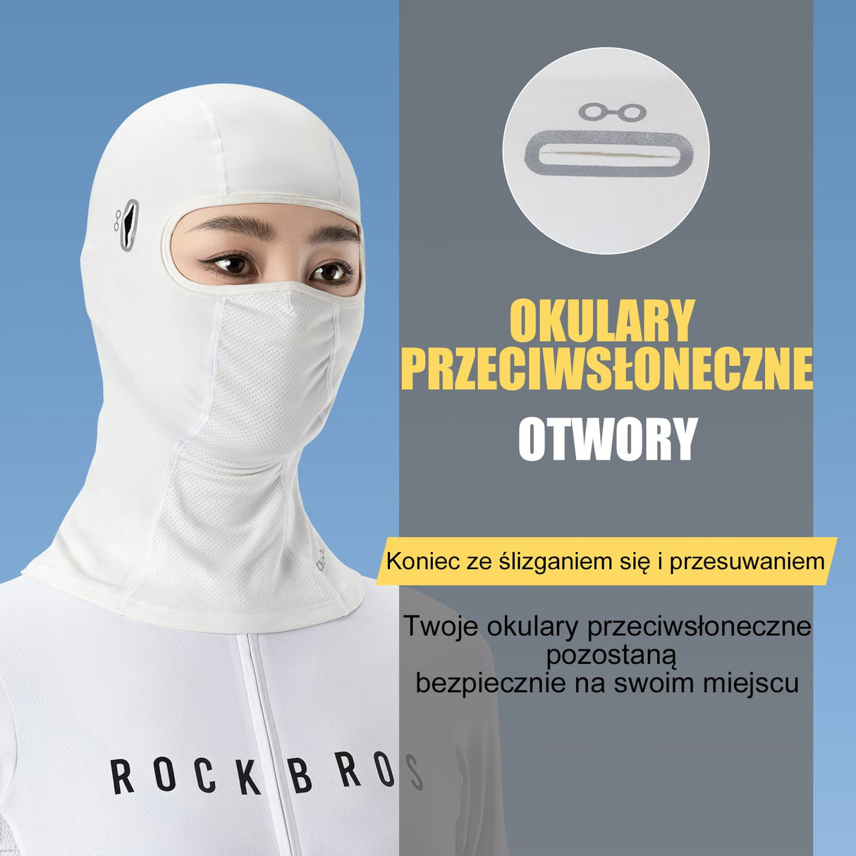 ROCKBROS Kominiarka z Filtrem UPF 50+ Zmieniającym Kolor-LF70836 Kominiarki