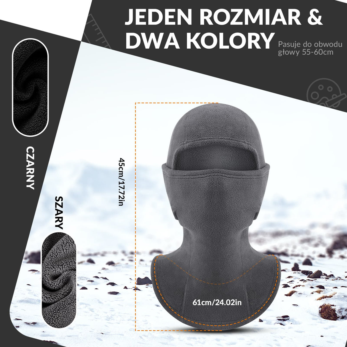 ROCKBROS Kominiarka z Polaru Typu Fleece -LF70666 Kominiarki