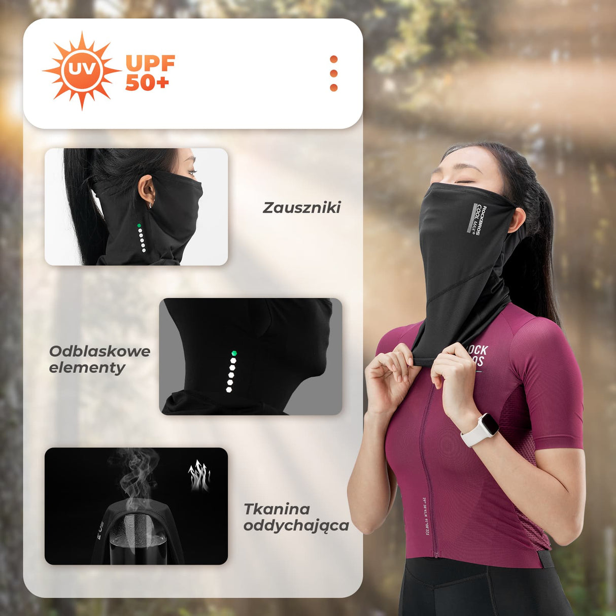 ROCKBROS Osłony Twarzy Przeciwsłoneczna z Wiszącą Na Uchu -LF70789 Osłony twarzy