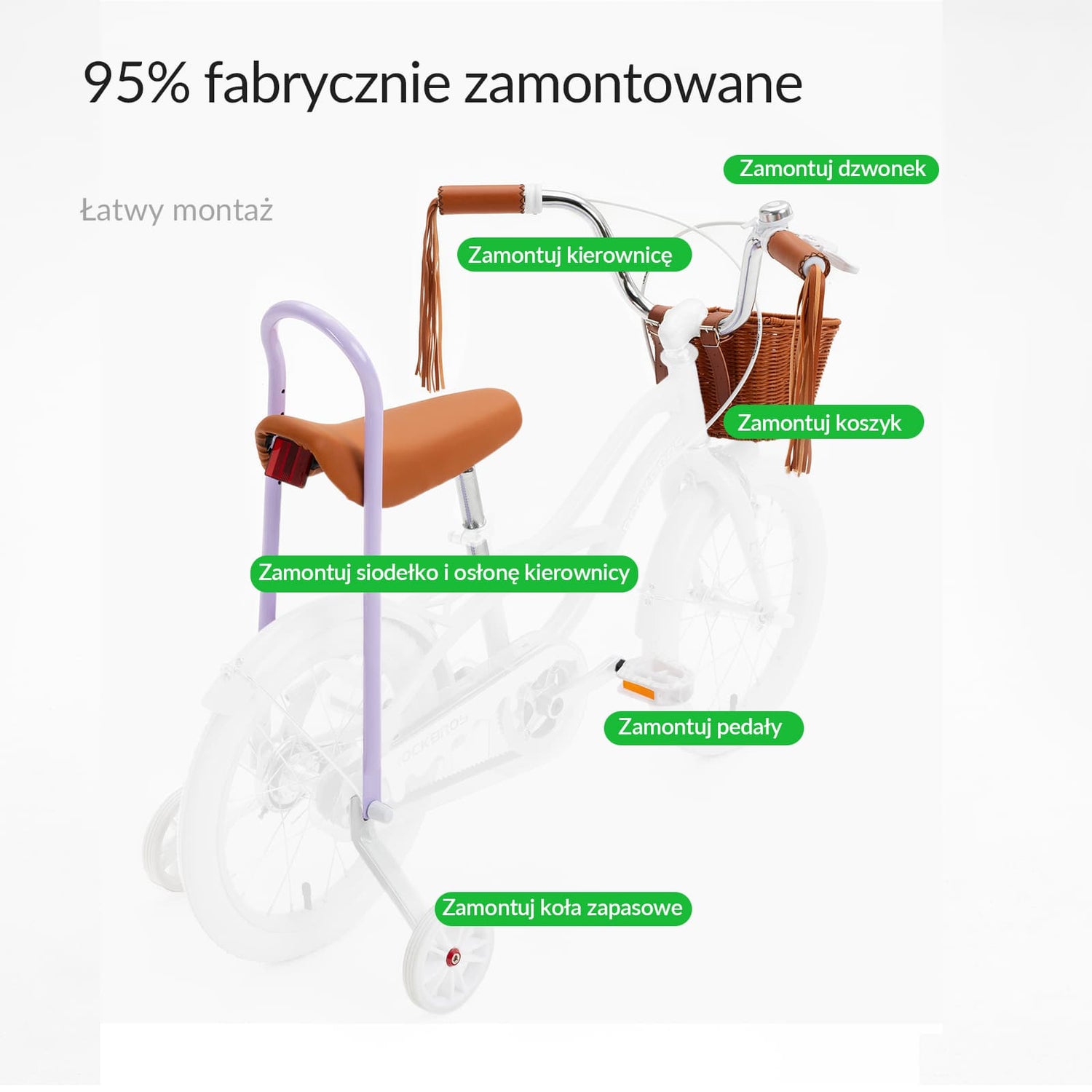 ROCKBROS LEVO– 16 Calowy Rower Dziecięcy z Bocznymi Kółkami Rower Dziecięcy