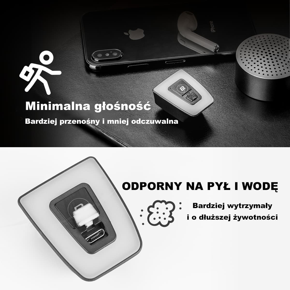 ROCKBROS Lampka na Kask Rowerowy i Tylna Lampka 2 w 1 Światła rowerowe