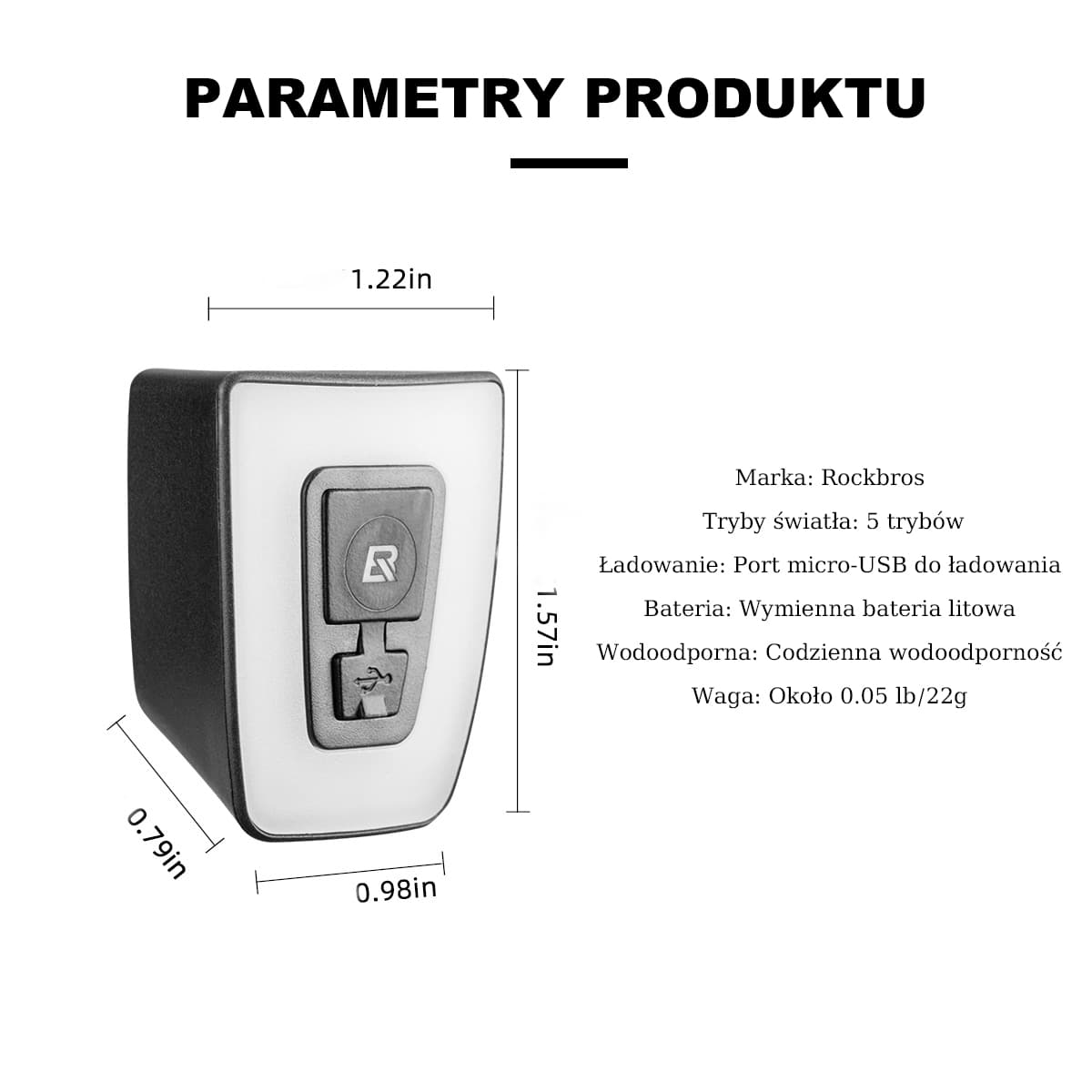 ROCKBROS Lampka na Kask Rowerowy i Tylna Lampka 2 w 1 Światła rowerowe