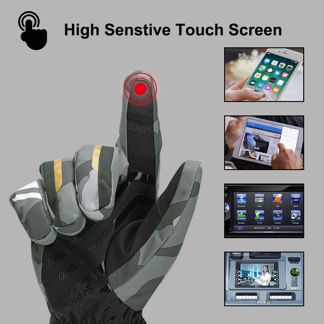 ROCKBROS ROCKBROS Rękawice Narciarskie Sporty Zimowe Narty Snowboard Rower Rękawice cyklowe Wodoodporne Bardzo Ciepłe Antypoślizgowe Rękawiczki dla Mężczyzn M Rękawiczki